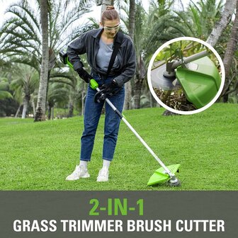 Greenworks 48-Volt Accu Trimmer/Kantensnijder/Bosmaaier,GD24X2TXK4X, Digipro motor incl. 2x 4AH accu &amp; Lader