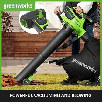 DEPA / Greenworks 40 Volt Accu Bladblazer en Zuiger GD40BV2 excl. Accu &amp; Lader