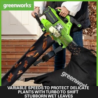 DEPA / Greenworks 40 Volt Accu Bladblazer en Zuiger GD40BV2 excl. Accu &amp; Lader