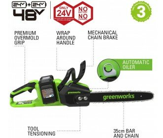 Greenworks 48 Volt (2x24) Volt accu kettingzaag Excl. accu &amp; Lader