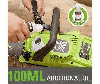 Greenworks 48 Volt (2x24) Volt accu kettingzaag Incl. 2x 4AH accu &amp; Lader 