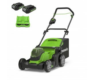 Greenworks 48 Volt (2x24 Volt) accu maaier incl. accu&#039;s &amp; lader MB41cm