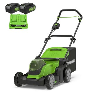 Greenworks 48 Volt (2x24 Volt) accu maaier incl. 2x 4.0Ah accu&#039;s &amp; lader MB 41cm