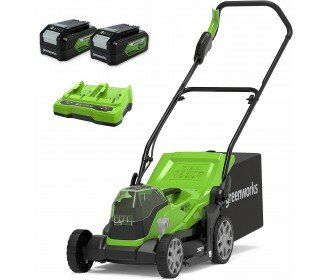 Greenworks 48 Volt (2x24 Volt) accu maaier (incl. 2x 4.0Ah accu &amp; dual lader) MB 36cm