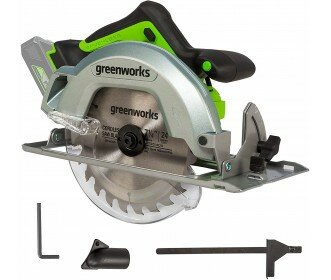 Greenworks 24 Volt Accu cirkelzaag GD24CSB2, zaagdiepte 63mm, geleverd incl. 1x 2.0 Ah Accu &amp; Lader