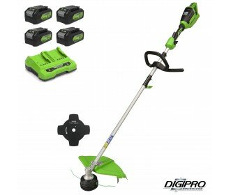 Greenworks 48-Volt Accu Trimmer/Kantensnijder/Bosmaaier,GD24X2TXK44X, Digipro motor incl. 4x 4.0 AH accu &amp; Lader