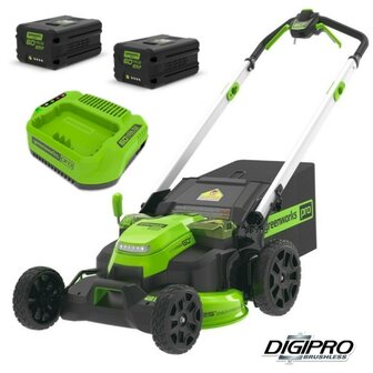 DEPA / Greenworks 60 Volt zelf aangedreven accu grasmaaier GD60LM61K4X, 51-cm Incl. 2x 4AH Accu &amp; Lader 