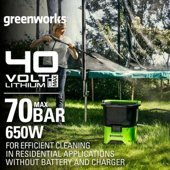 Greenworks 40V Accu-Hogedrukreiniger GDC40K2X 