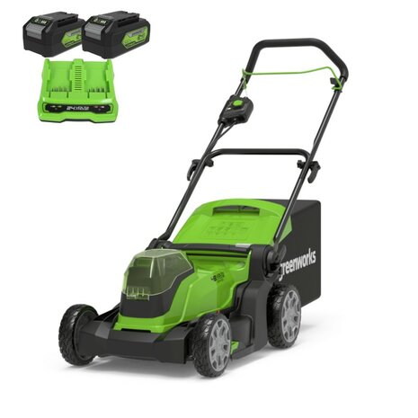 Greenworks 48 Volt (2x24 Volt) accu maaier incl. 2x 4.0Ah accu's & lader MB 41cm