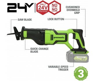 Greenworks 24 Volt Accu reciprozaag GD24RS