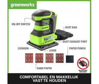 Greenworks 24 Volt Accu schuurmachine G24SS14